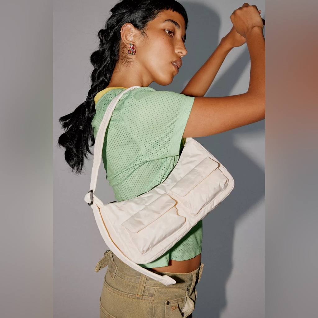 Nwt Baggu Cargo Recycled Nylon Shoulder Bag